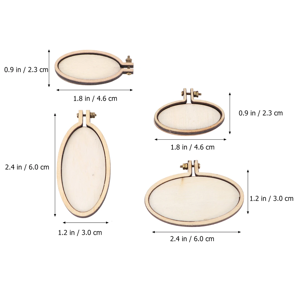 

5 Pcs Accessories Wooden Embroidery Shed Work Mini Hoops Bamboo DIY Cross Stitch Frames