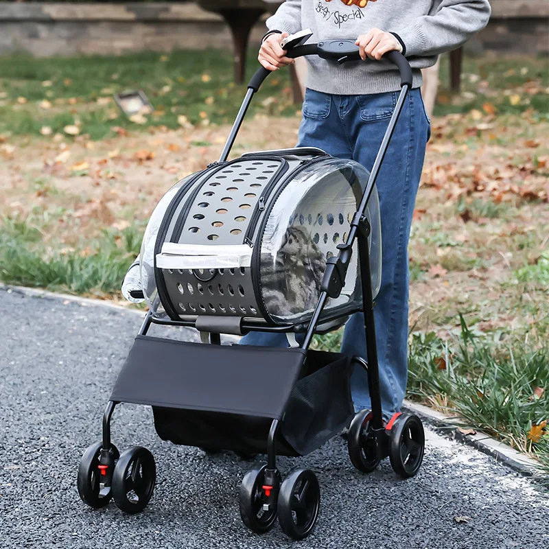 The New Pet Stroller Goes Out Lightweight, Foldable and Detachable Dog Stroller, Small and Medium-sized Dogs and Cats