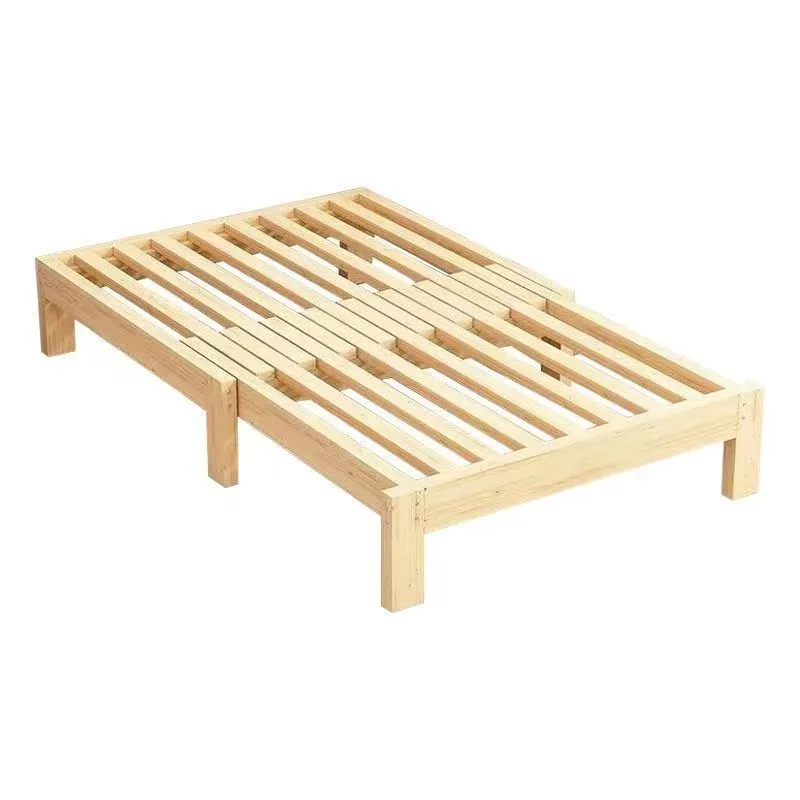 Environmentally friendly solid wood sofa bed telescopic bed pull-out bed small apartment living room tatami simple push-pull