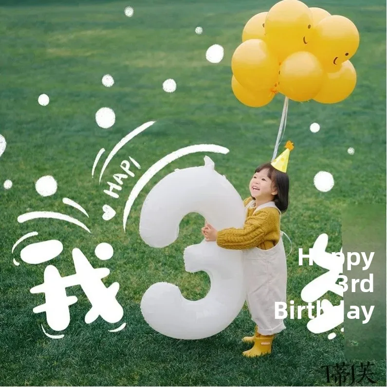 屋外誕生日シーン装飾バルーン数字デザイン男の子の1歳記念写真小道具お祝いアイテム