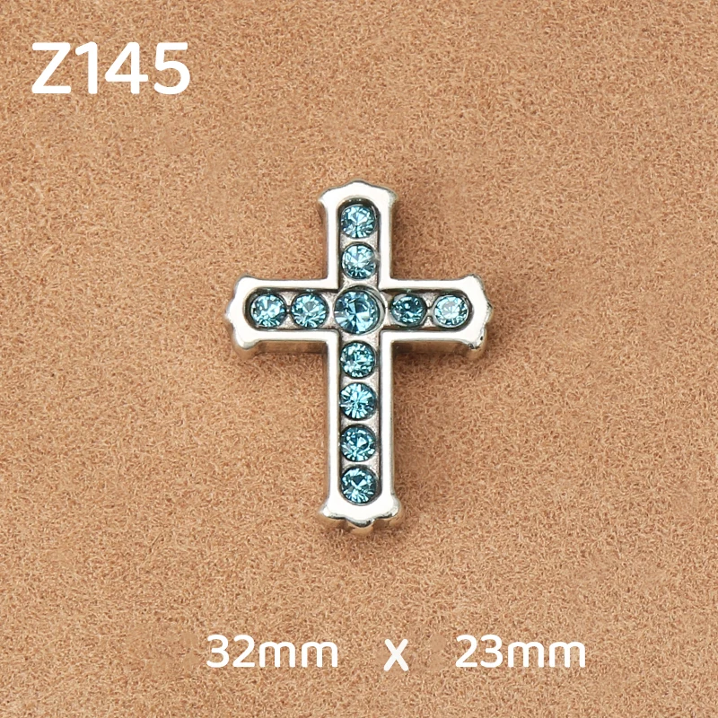 Silver Plated Cloth Leather Decoration Buckle Metal Star Cross Hardware Horse Saddles Leathercraft Concho Screw Back Button