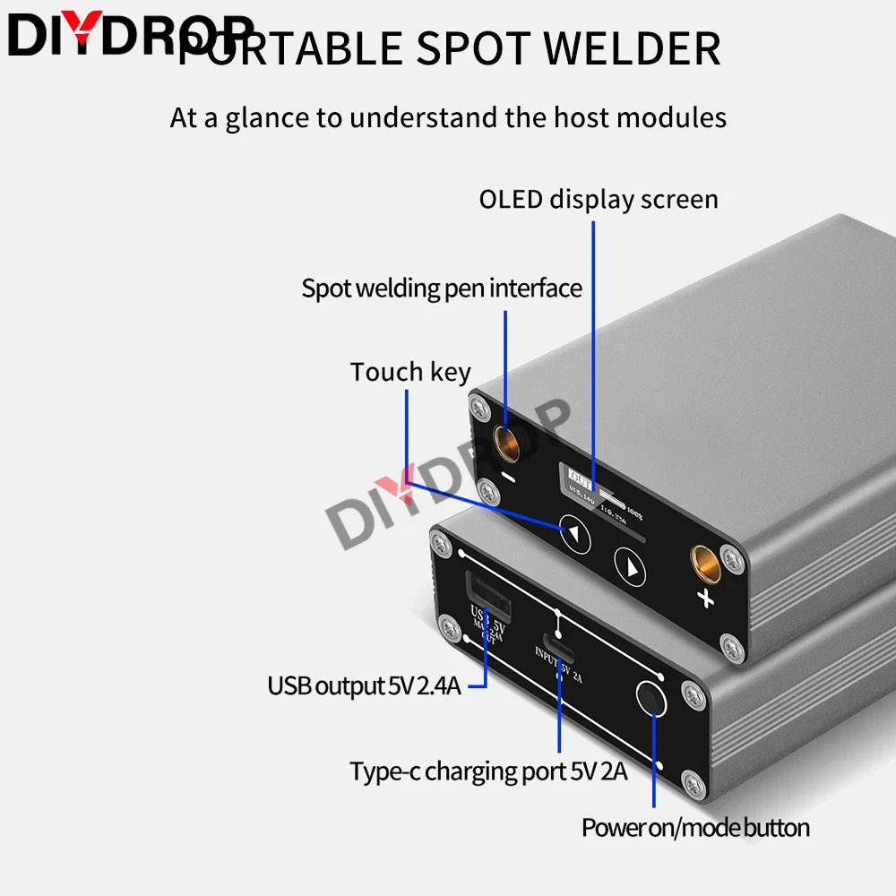 DIY 조정 가능한 30 기어 스폿 용접기, 0.91 인치 OLED 스크린, 5000mAh Lipo 포함, 최대 0.15mm 니켈 스트립, 휴대용 스폿 용접