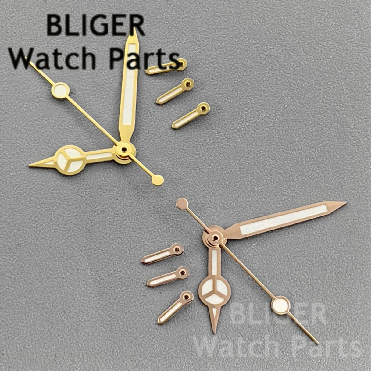 Bliger vk63 rosa ouro prata ouro relógio ponteiros verde luminoso 6 pçs conjunto caber vk63 vk64 movimento de quartzo relógio mão peças modificadas