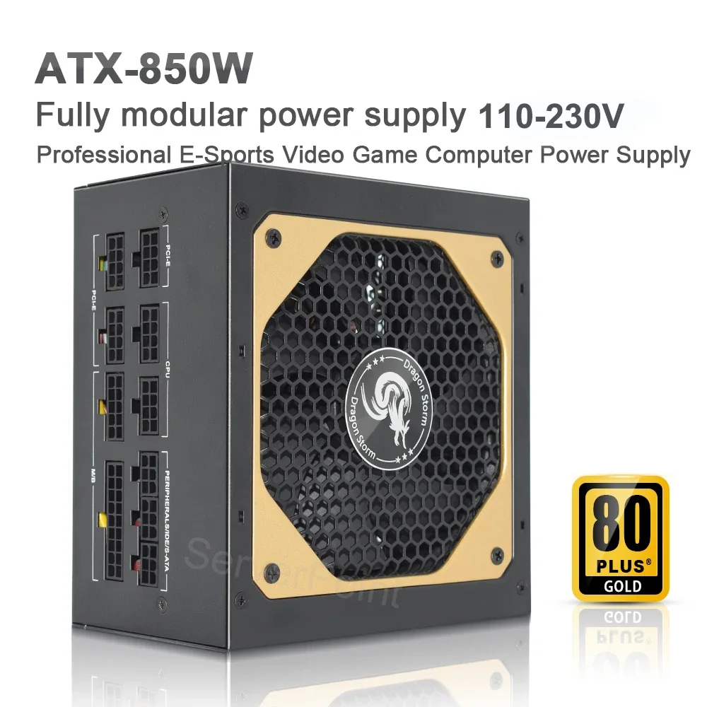 

NEW Active PFC ATX Support Dual CPU Fonte PC PSU 80Plus Gold 110-264V 850W Computer Full Modular Power Supply 1000w