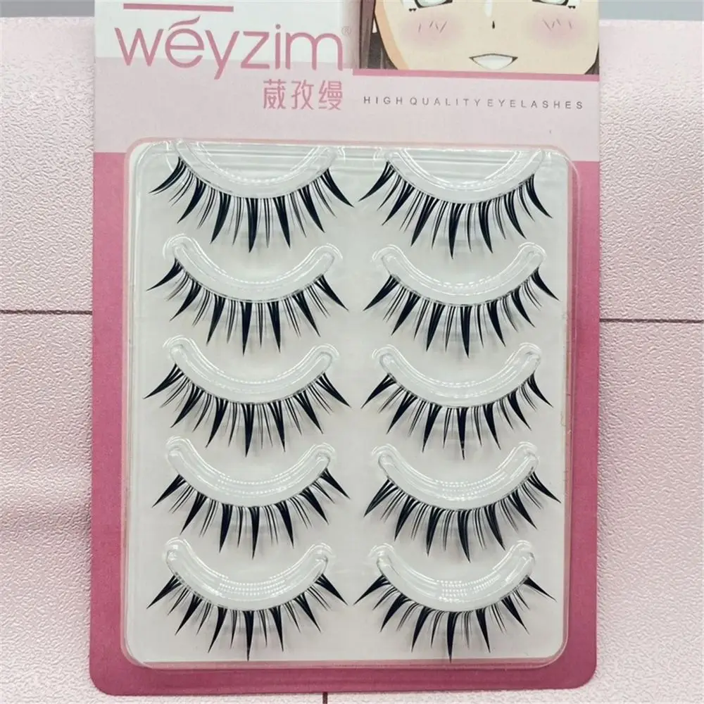 False Eyelashes Manga Anime Lashes Cosplay Spiky Lashes Faux Mink Dramatic Thick Fake Eyelashes Extensions Doll Strip Lashes