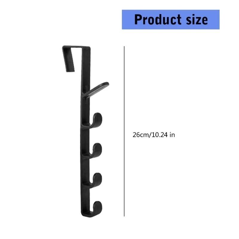 U1JB Strong adhesivo gancho plástico para bolsas pelaje toallas multipropósito extraíble 6 segmentos solución puerta