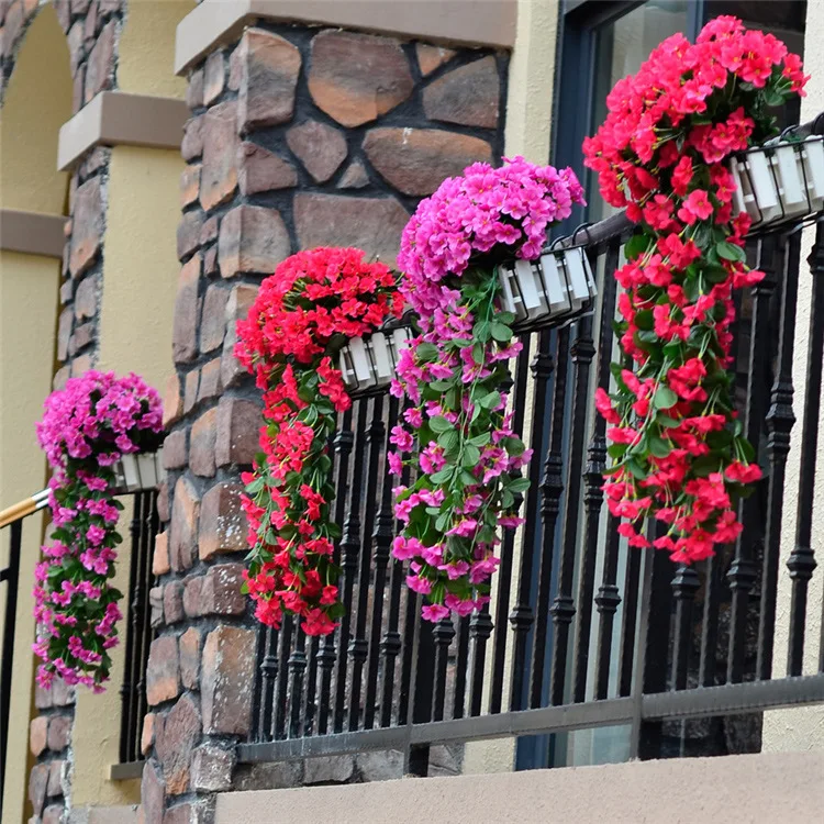 2 STKS Kunstmatige Violet Hangende Bloem Wijnstokken Plastic Nep Bloemen Muur Decor Planten Garland voor Bruiloft Huis Tuin Decoratie