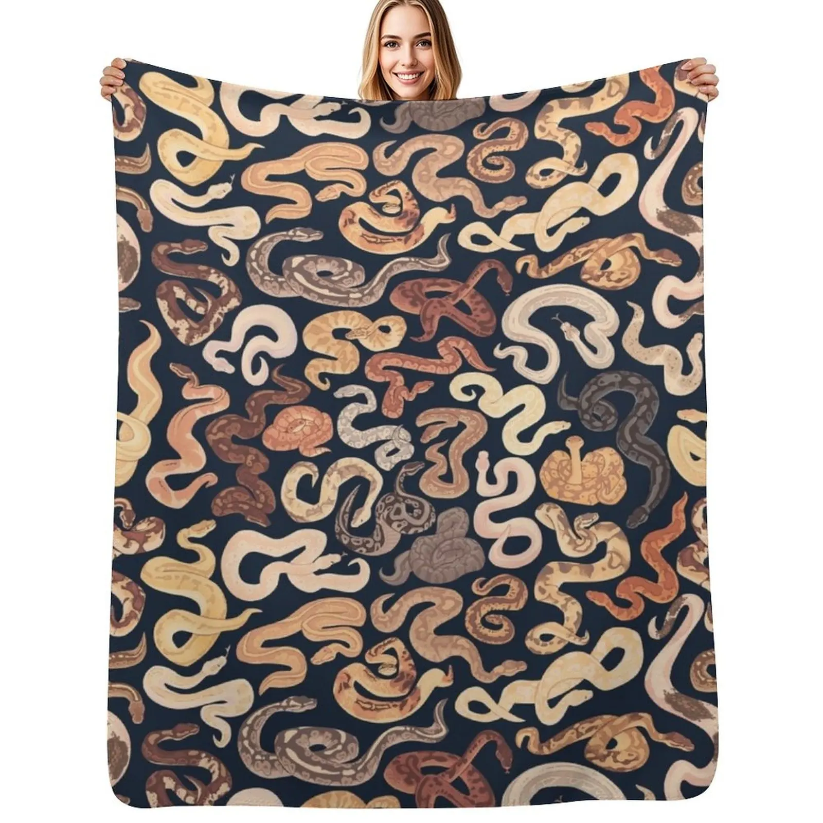 Morph flavored noodles in dark blue Throw Blanket Wrinkle Resistant Lightweight Blanket
