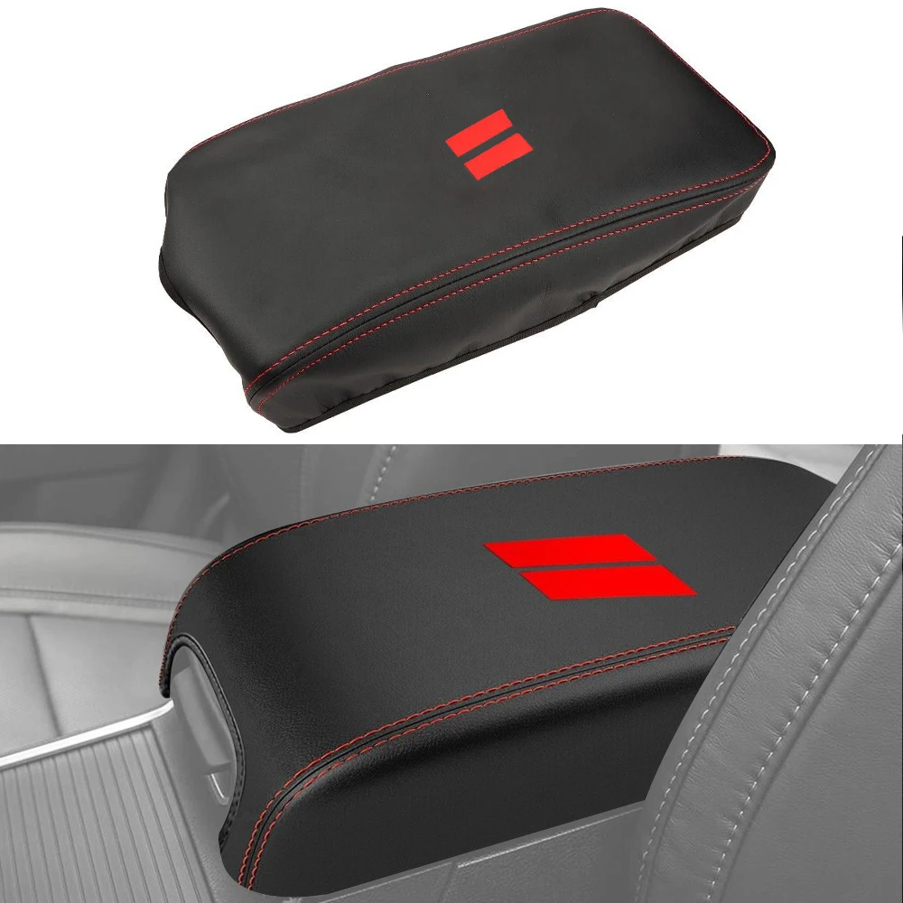 Car Center Console Lid Armrest Box Leather Cover Sticker Trim For Dodge Charger for Chrysler 300 2017 2018 2019 2020 2021 2022