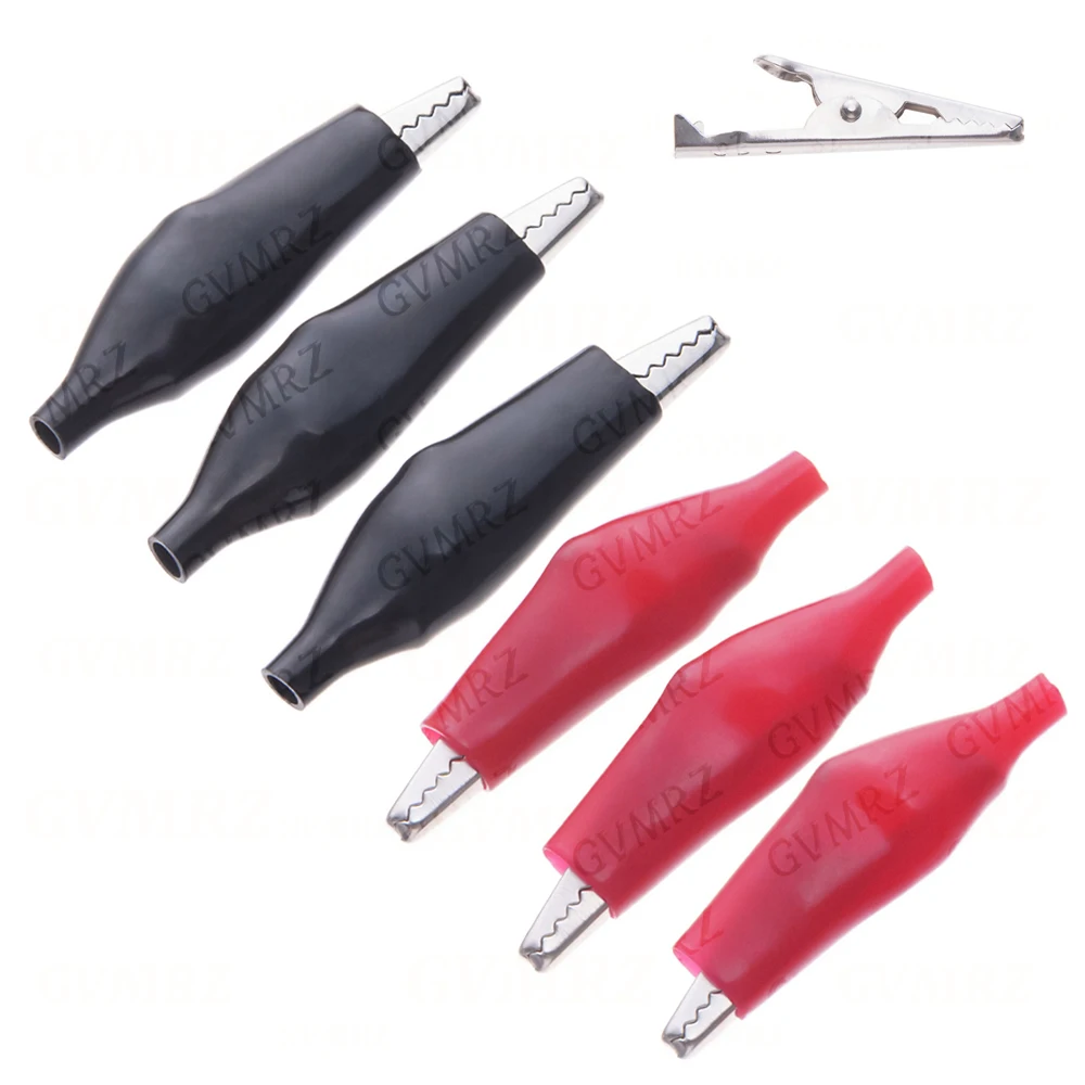 5 pairs/10PCS Black Red 45MM Alligator Clip Crocodile Electrical Clamp Testing Probe Meter  with Plastic Boot Power test clip
