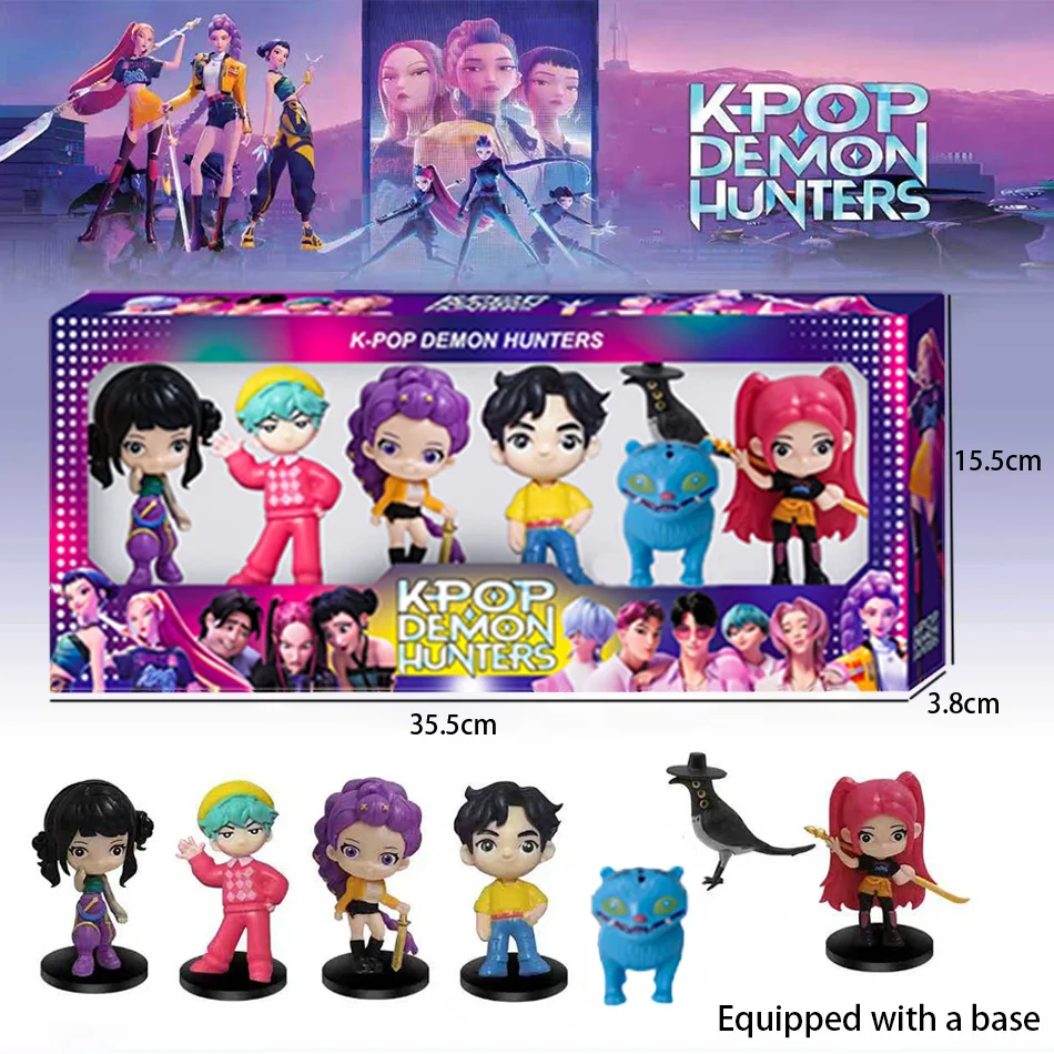 2 estilos Q versão Anime Kpop Demon Hunters Figura Modelo Brinquedo Derpy Tiger Rumi Zoey Mira Saja Meninos Ornamento Presente de Natal