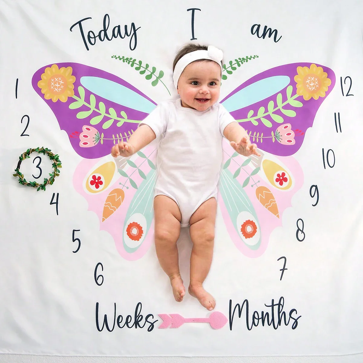 Ylsteed cobertores de marco para recém-nascidos, lembranças de crescimento mensal para bebês, sessão de fotos infantil, cobertor de fundo, cartão de dados de madeira