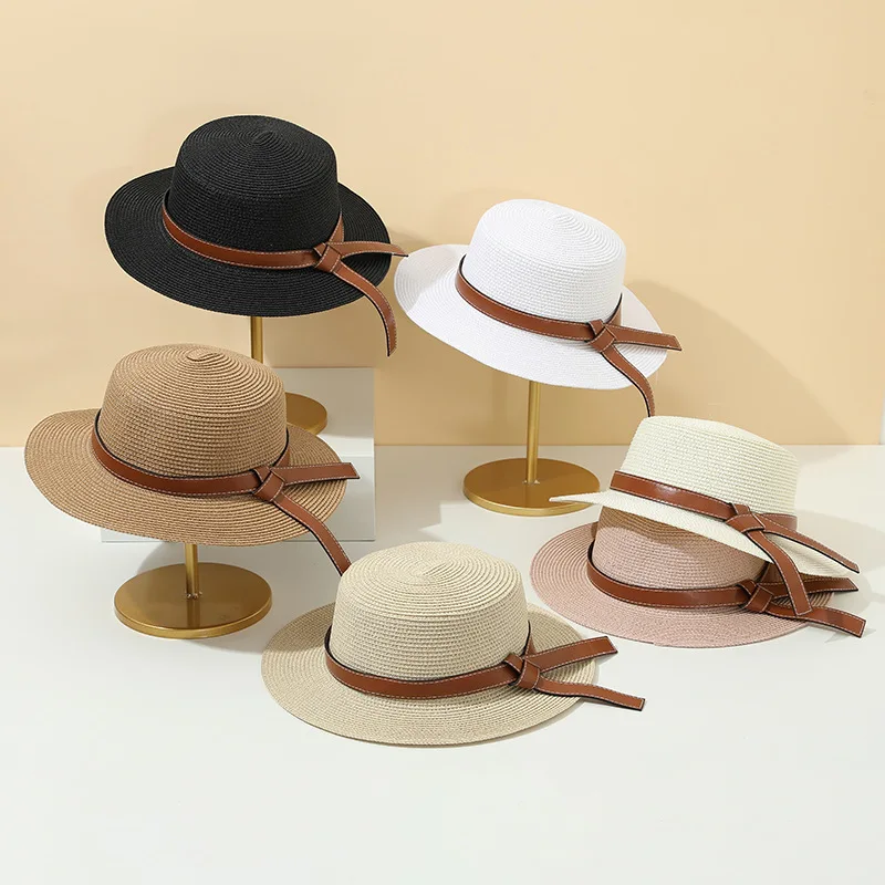 Hat Female Fashion Cross Belt Straw Hat Beach Big Brim Summer Sun Protection By The Sea Sun Hat