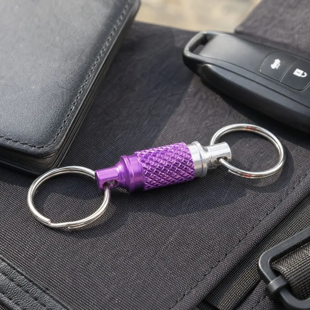 Double Headed Quick Release Keychain 360° Rotation Aluminum Alloy Clip Pull Apart Buckle Compact Quick Pull Design