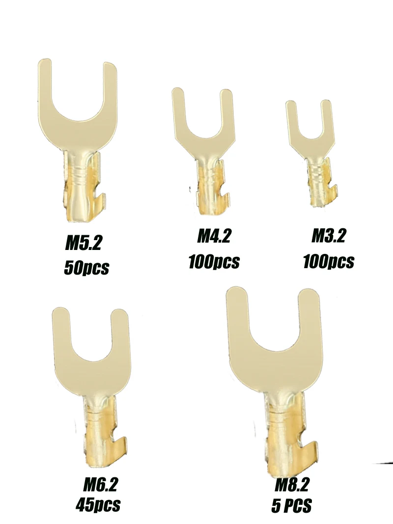 140/300Pcs Kaltgepresste Terminal Stecker Frühling Einsatz Gabel-Typ Crimpen Kopf Draht Stecker Auto Verdrahtung Terminal boden Ring – Detail 3