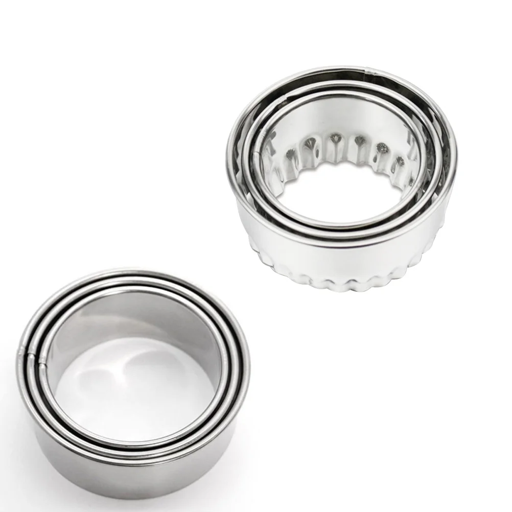 

3Pcs Stainless Steel Dumpling Wrappers Cutter Sturdy Long Lasting Perfect Size Round Shape Pastry Dough Press Fondant Brownies