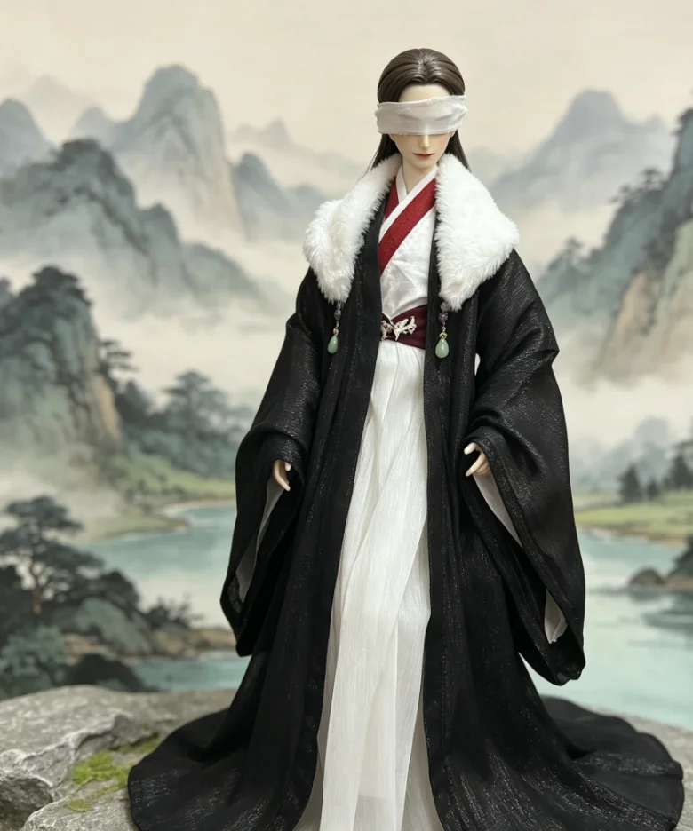 Black Coat BJD Ancient Costume Uncle 70CM 75CM Doll Clothes, Long-Kui 73CM Skirt Free Shipping