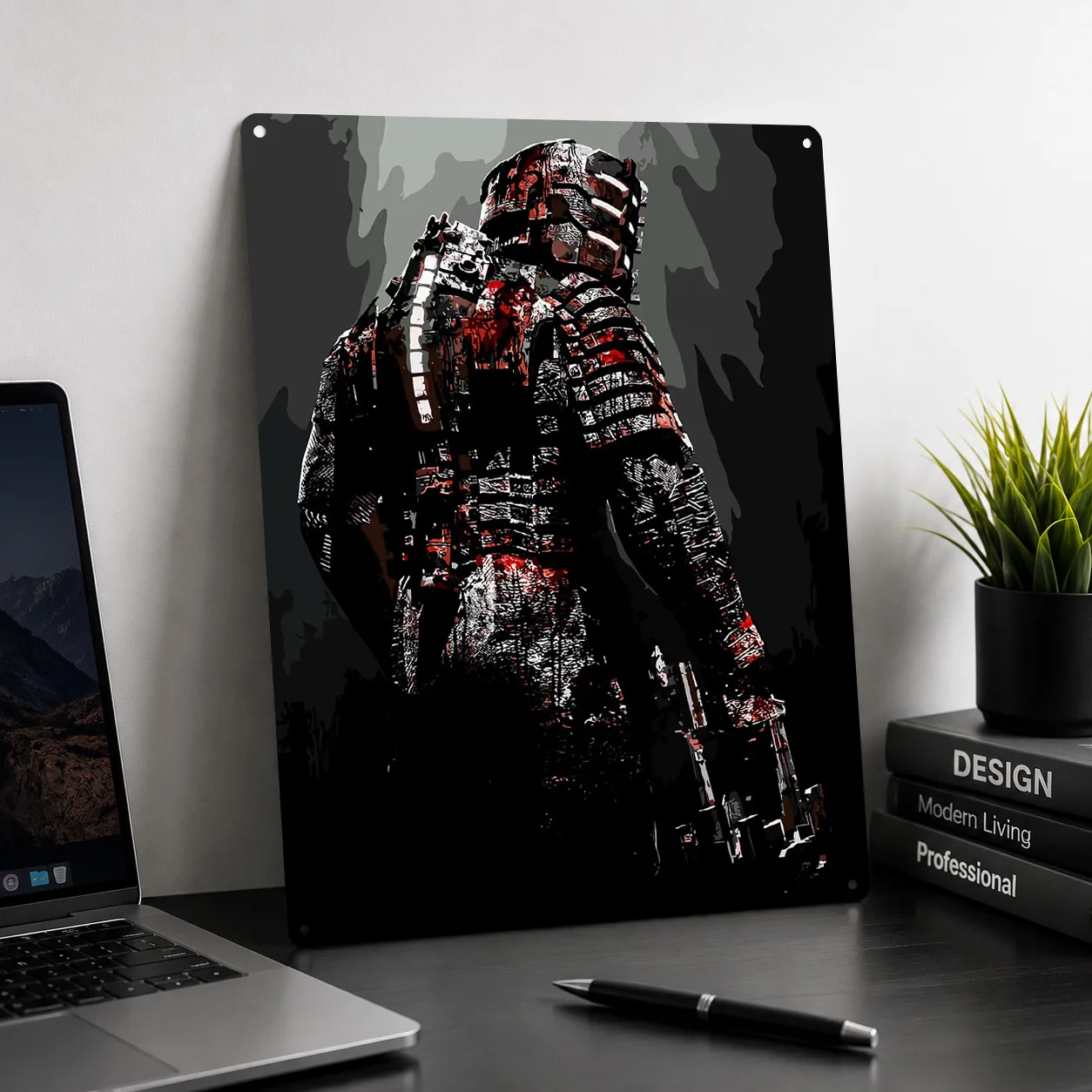 Dead Space Isaac Clarke Illustration Personalized 3D Textured Metal Poster Wall Art Tinplate Sign for Luxury Decoration Home