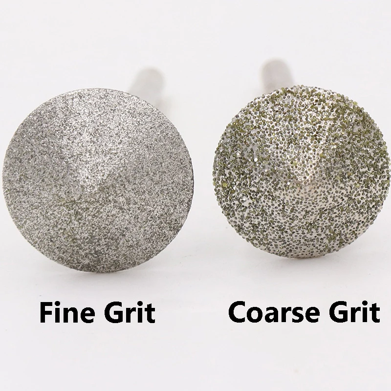 

Diamond Cone Grinding Burrs 3mm Shank 8mm 10mm 12mm 14mm 16mm Coarse/Fine Grit for Stone Carving Glass Polishing DIY Rotary Tool