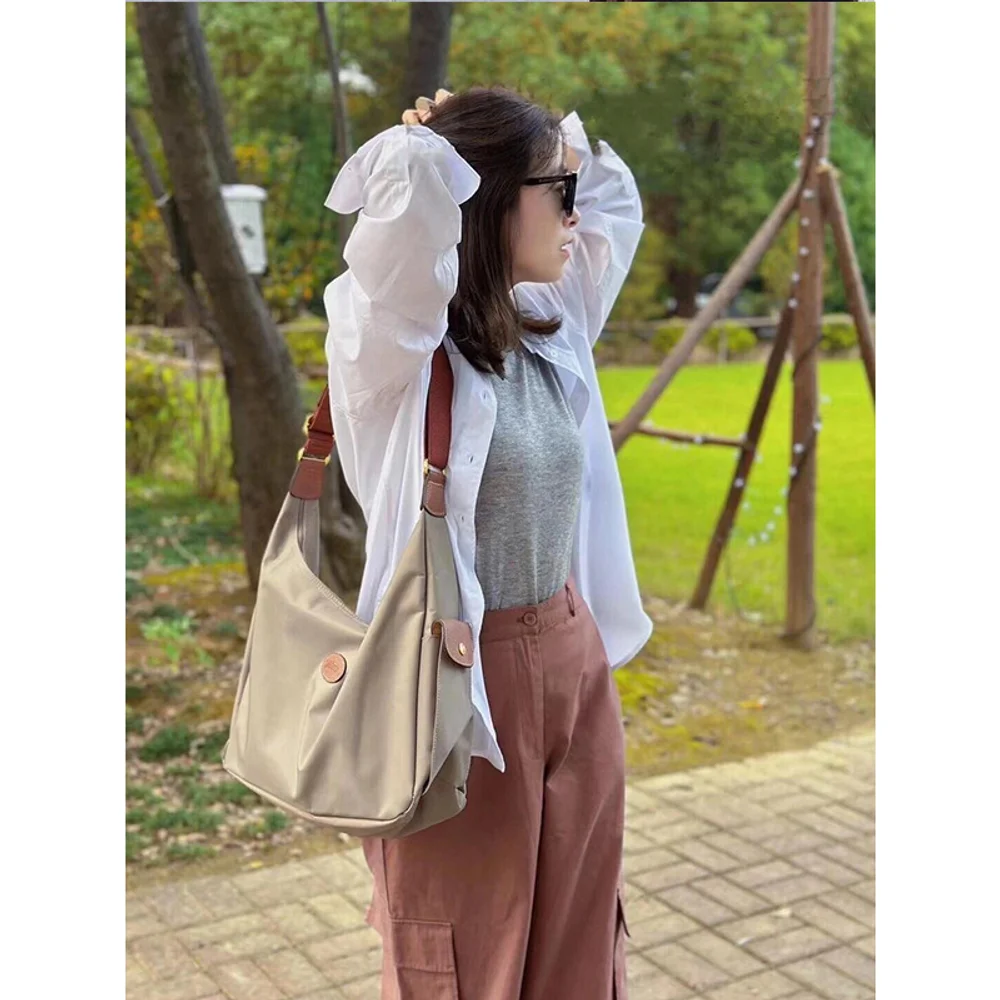 

Women's foldable nylon long crossbody bag, computer bag, handbag, casual women's tote bag, shoulder bag