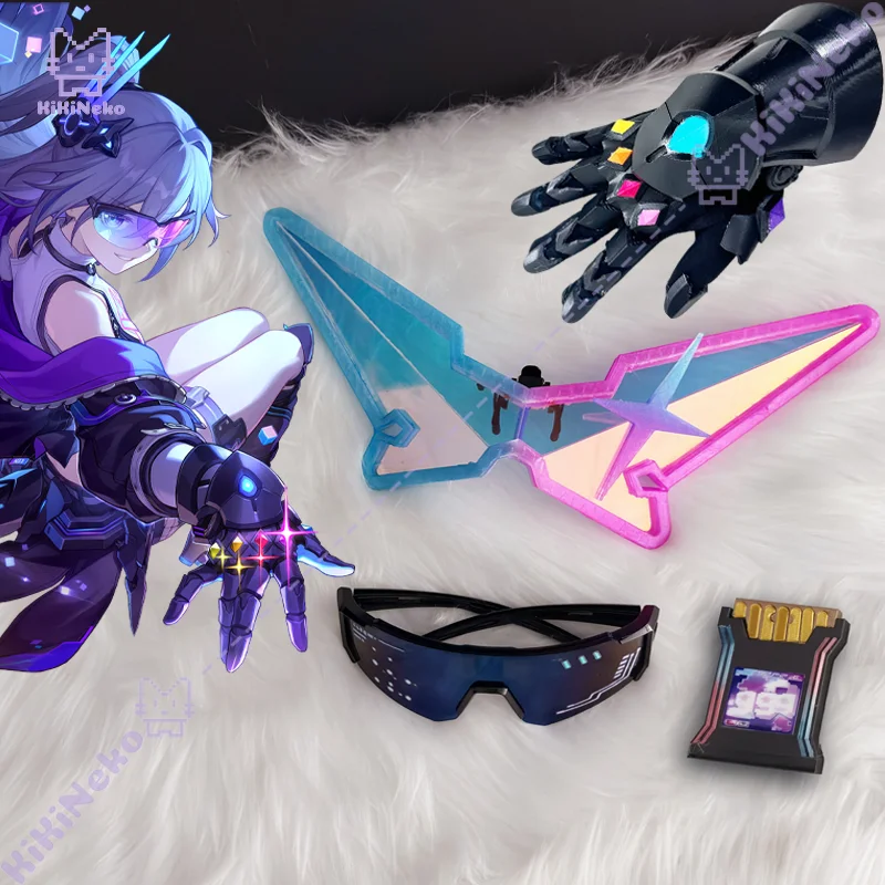 Honkai Star Rail Silver Wolf Cosplay Prop Silver Wolf LV.999 Cosplay Prop Eyeglasses Glove Cool Prop Hallowmas Party Adult Props