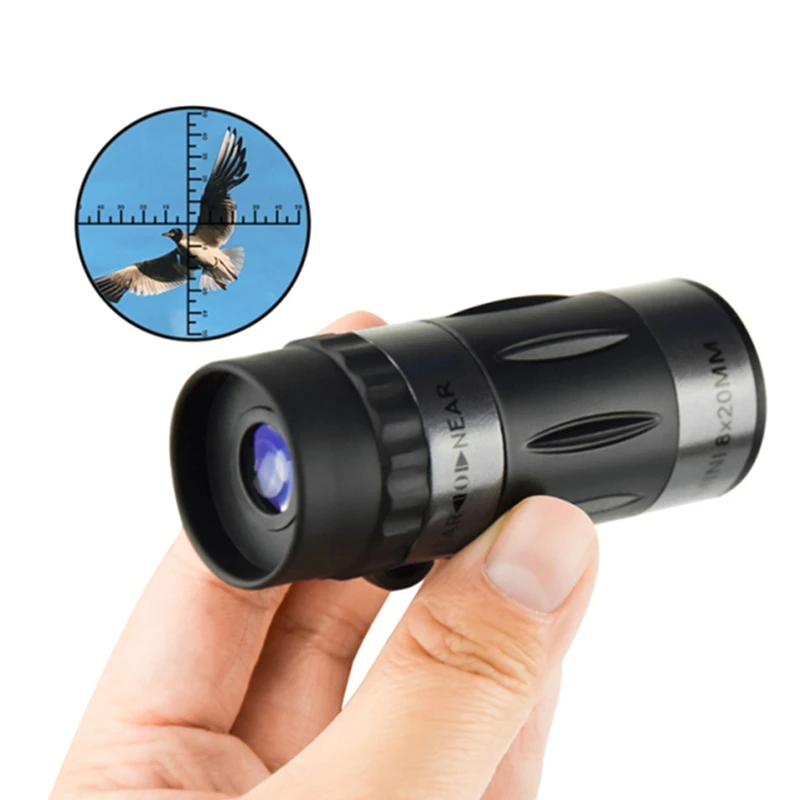 Compact 8X20 Monocular Telescope - Portable High-Definition Scope Ideal For Hiking Camping Wildlife Observation Concerts