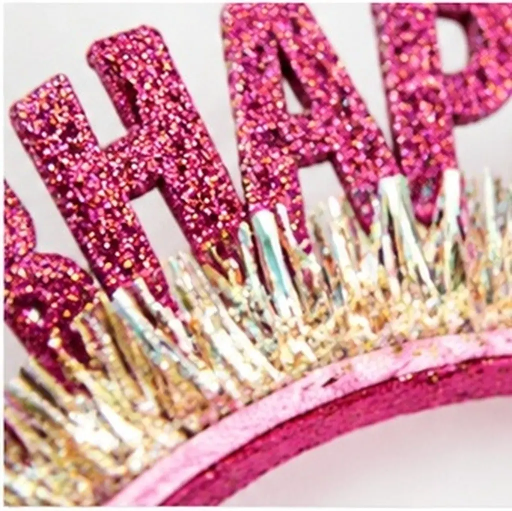 6Pcs Shiny Birthday Headband Party Accessories Birthday Celebration Headbands Comfortable Party Hairbands Decoration Headdress