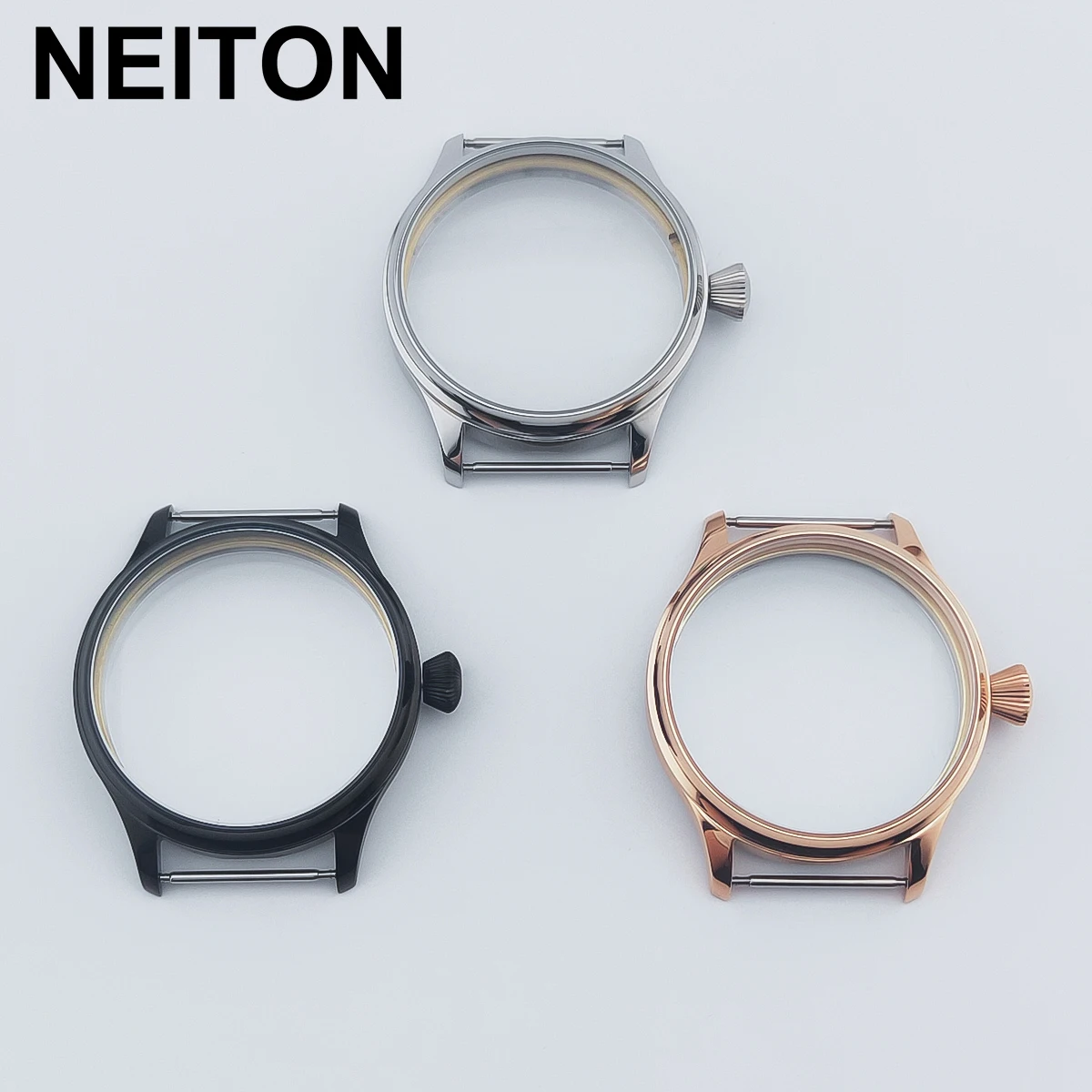 Mineral glass 316L Stainless Steel Watch Case 44MM Fit ETA6497/6498 ST3600/3621 Mechanical Movement Men's Gift Accessories