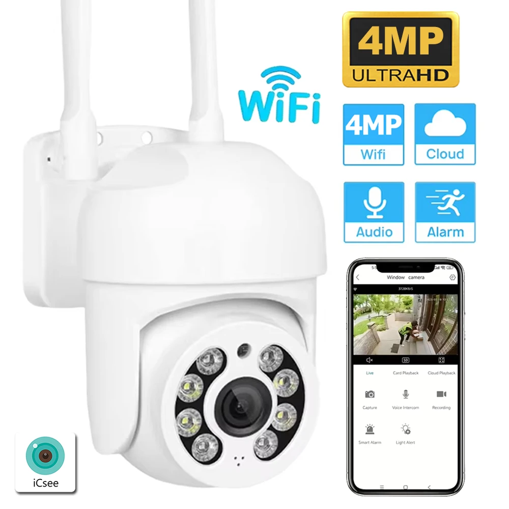 �y�Z�[�����zICsee 4MP���O�Z�L�����e�B�J���� - PTZ WiFi IP�J�����i���̌��m�@�\�t���j- �A�v�����u���������C�����XCCTV�Ď�
