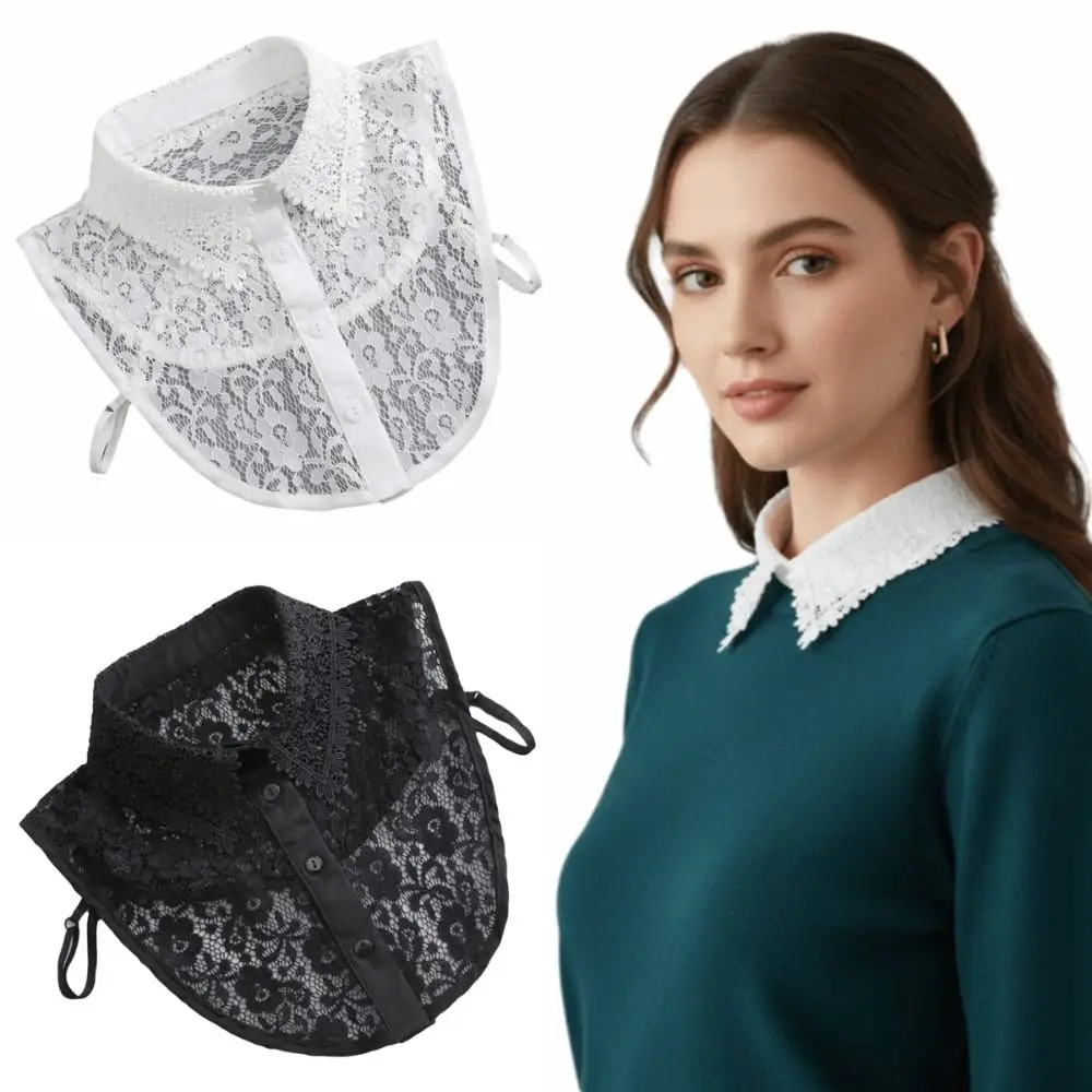 أزياء تنفس وهمية طوق خمر الدانتيل لون نقي كاذبة بلوزة طوق الجبهة التعادل كل مباراة انفصال طوق الخريف #3