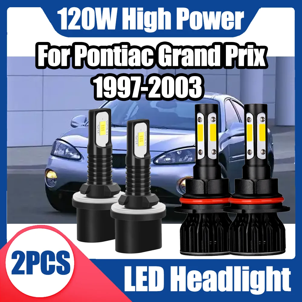 

2 шт. светодиодные фары 20000LM, автоматические фары 12 В, 6000 К, белые автомобильные фары для Pontiac Grand Prix 1997 1998 1999 2000 2001 2002 2003