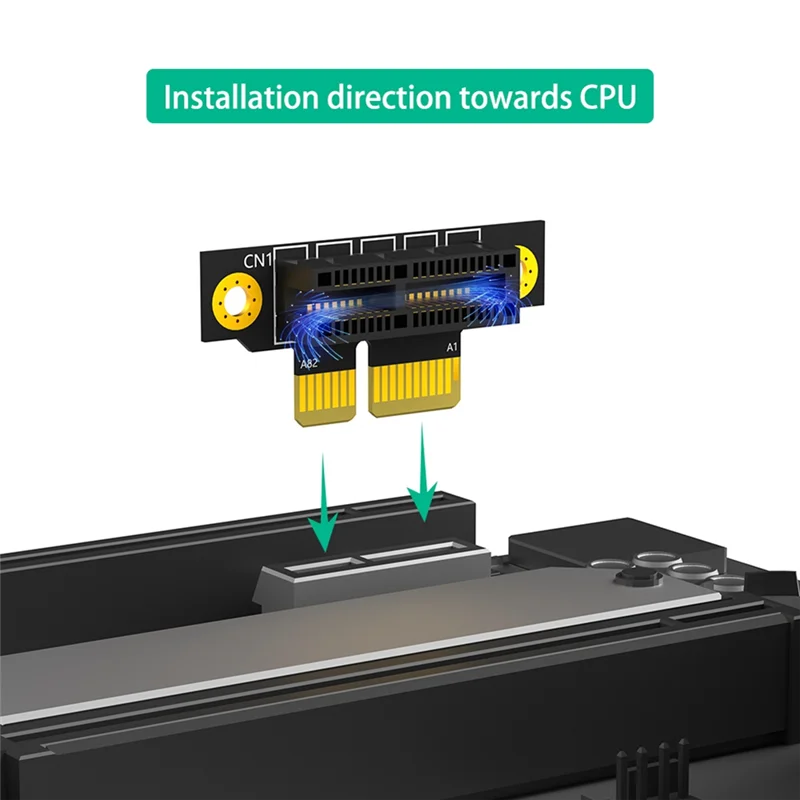 Exquisite-PCI-E 1X 3.0 90 Degree Reverse Male To Female Riser Card For 1U Server (Installation Direction Towards CPU)