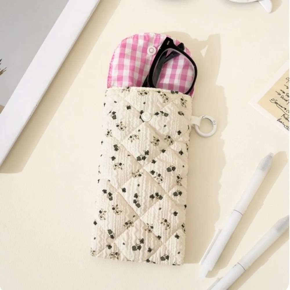 Bow-print Eyeglasses Storage Bag Soft Anti Scratch Padded Glasses Case Portable Crush Proof Travel Sunglasses Protective Cover