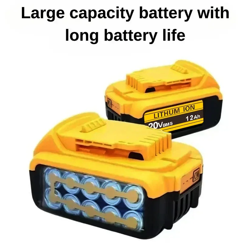 100% originální 20V 12Ah MAX baterie náhrada za elektrické nářadí DeWalt DCB184 DCB181 DCB182 DCB200. Baterie pro elektrické nářadí - náhled 6