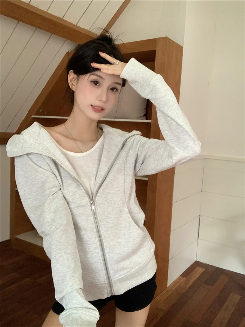 Arazooyi Oversize Sweatshirts Women Hooded Chic Loose All Match Autumn High Street Casual Office Lady Slim Chic Fashion