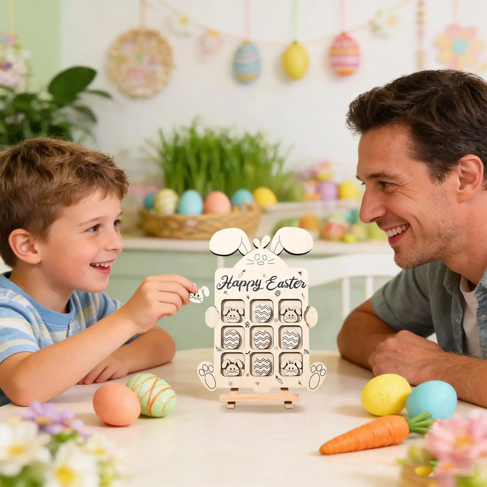 Kinder-Puzzle-Brettspiel Buntes Tic-Tac-Toe Holzbrett Multifunktionales Zweispieler-Spiel Eltern-Kind-Interaktionsspiel