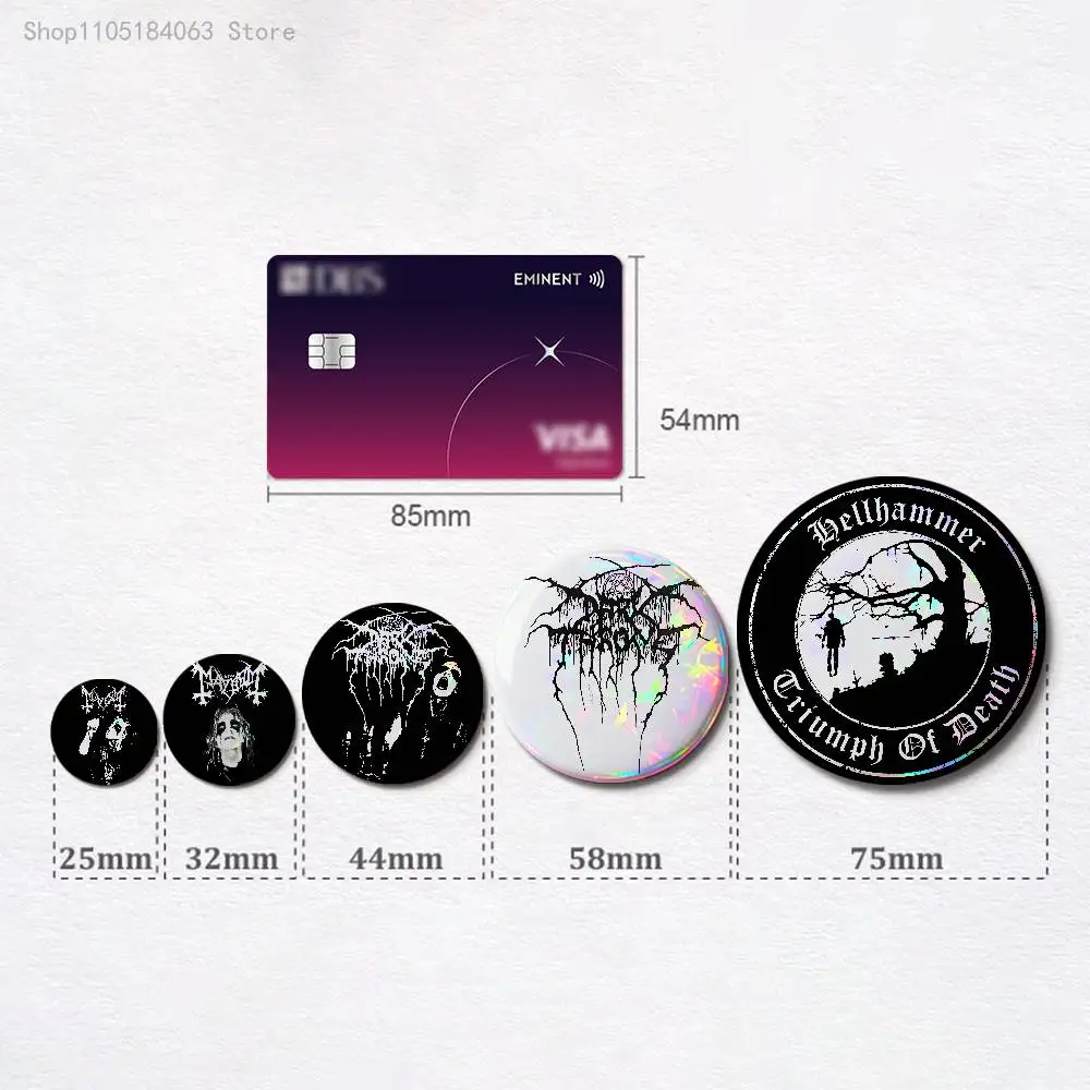 D-Darkthrone Band Badges 25 32 44 58 75 mm Round Cosplay Pin Bag Decor Fans Collect Friends Gifts Brooch Souvenir
