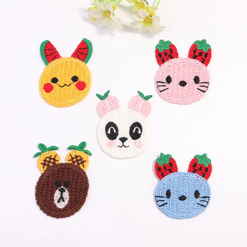 Pegatinas de muñeca de frutas bordadas para niños, parche para planchar, apliques bordados, sombreros, ropa, 10 piezas