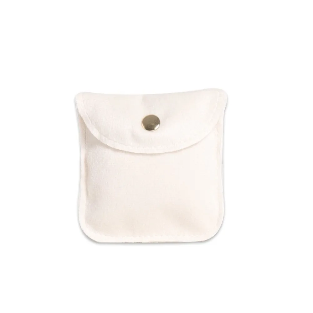 Soft Velvet Jewelry Pouch Portable Dust Protect Packaging Gift Bag Envelope Style Snap Button Storage Jewelry Organizer
