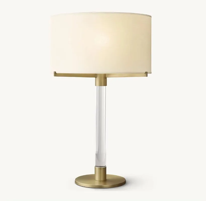 American Modern Crystal Desk Lamp Bedroom Elegant Oval Shade