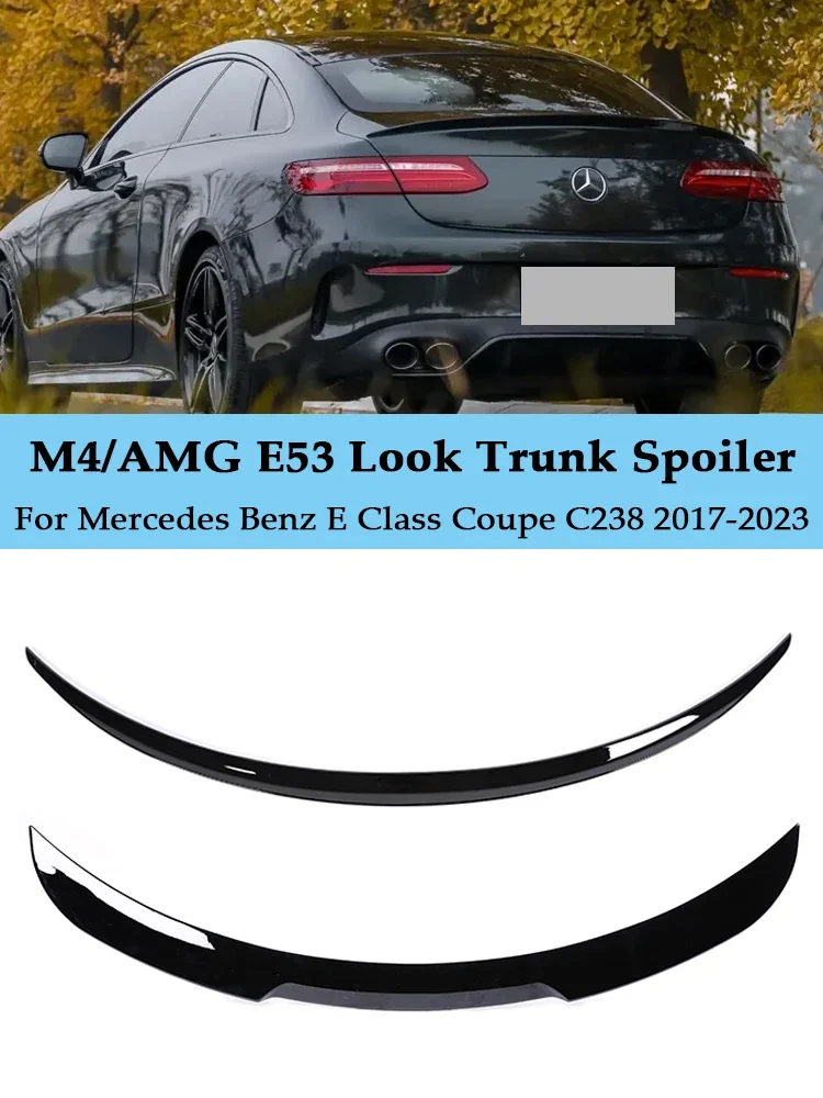 

Для Mercedes Benz E Class Coupe C238 M4 Стиль багажника, задний спойлер, дефлектор E53 AMG, вид из углеродного волокна, глянцевые черные крылья