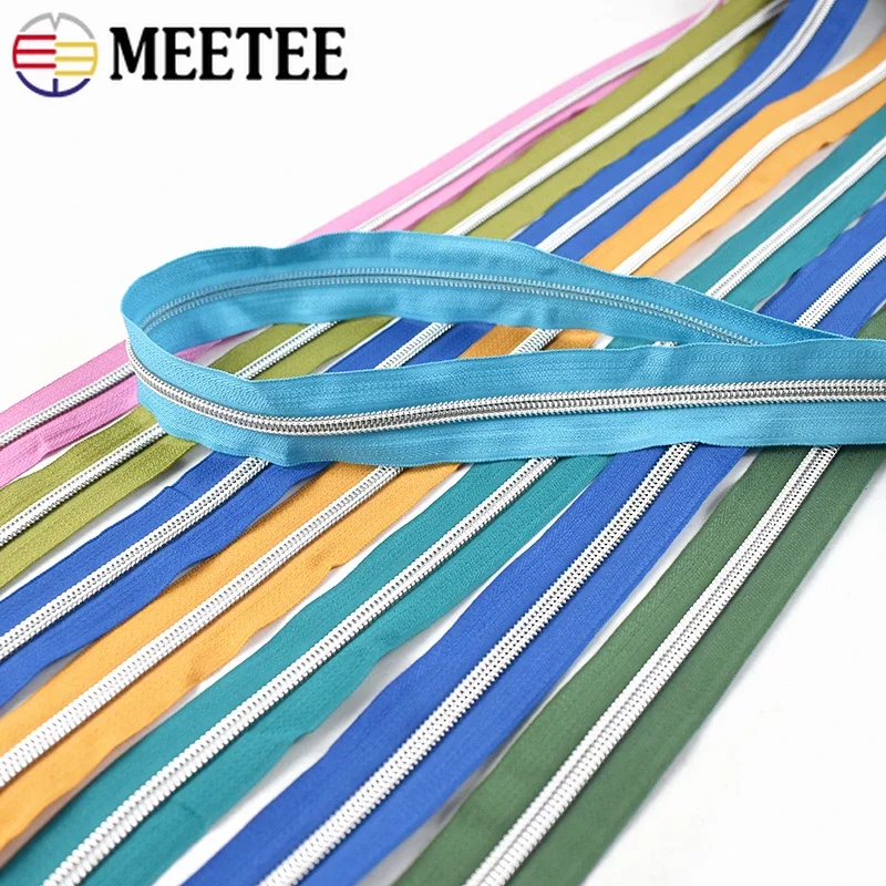 1-5 meter 5 #   Nylon ritsen op de meter voor naailollen Spoel Plastic ritsen Tape Schoenen Kleding Ritsreparatieset DIY-accessoires