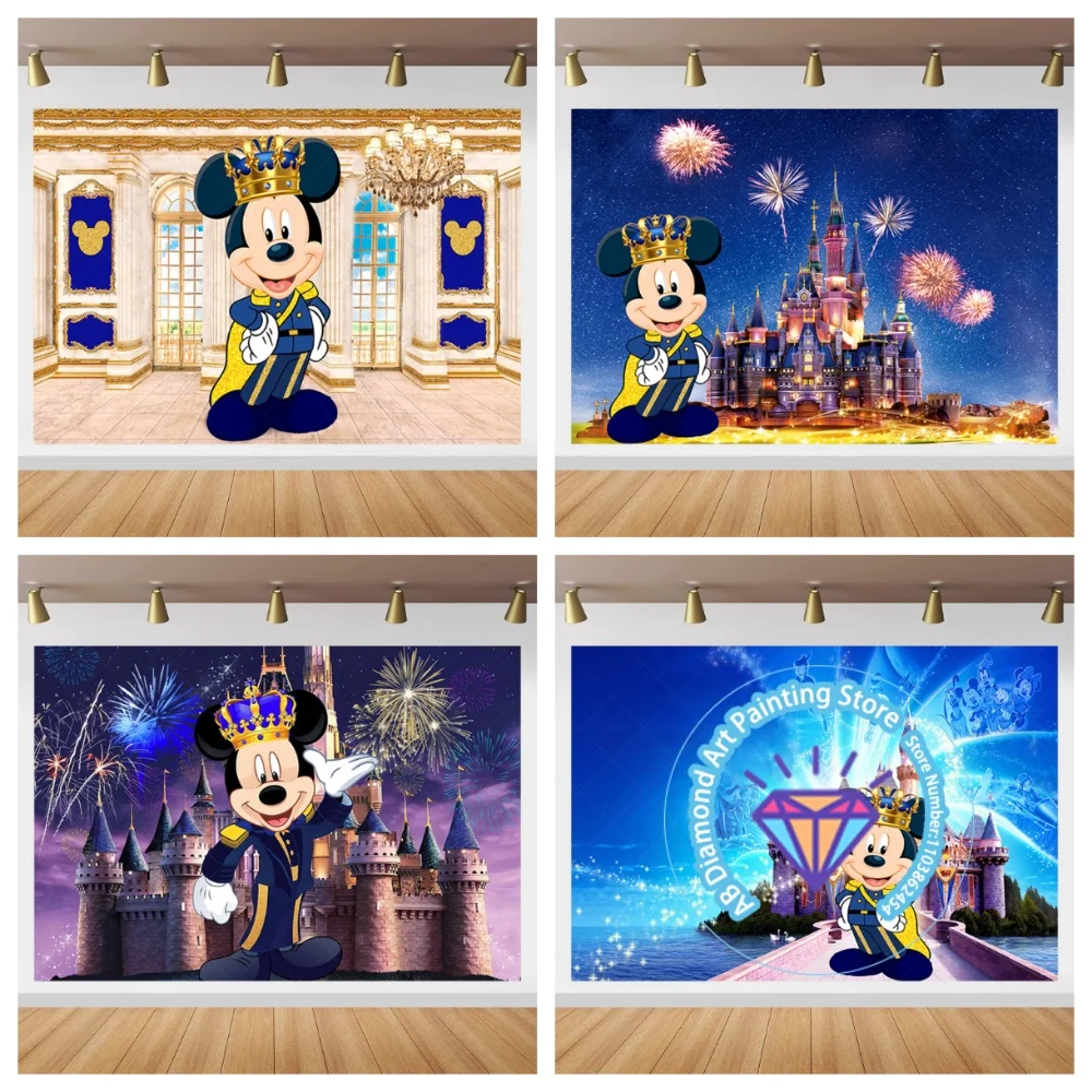 

Golden Royal Crown Mickey Mouse AB Diamond Painting Kit Square Round Diamond 5D DIY Mosaic Handmade Art Gift Crafts Home Decor