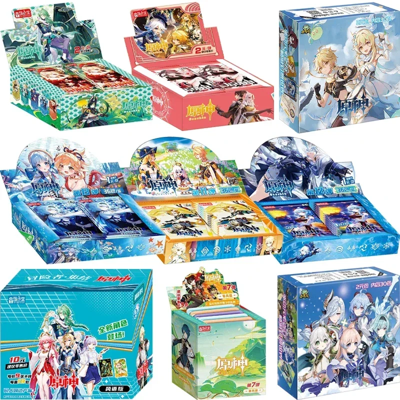 New Genshin Impact Card Anime TCG Game Collection Pack Booster Box Hu Tao Raiden Shogun Rare SSP Cards Children's Toy Gift