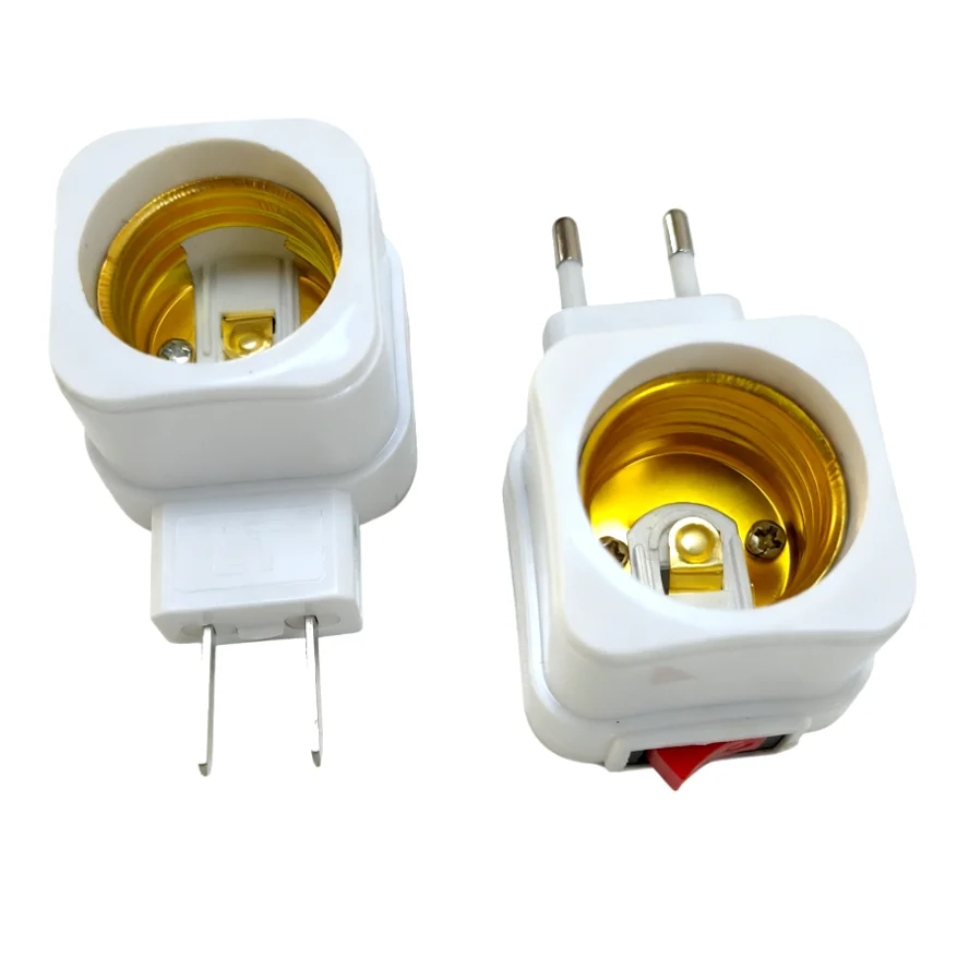 2~1PCS E27 EU/US/AU Plug LED Light Lamp Bulbs Socket Base Holder  Edison Light Bulb Adapter ON/OFF Switch Lighting Accessories