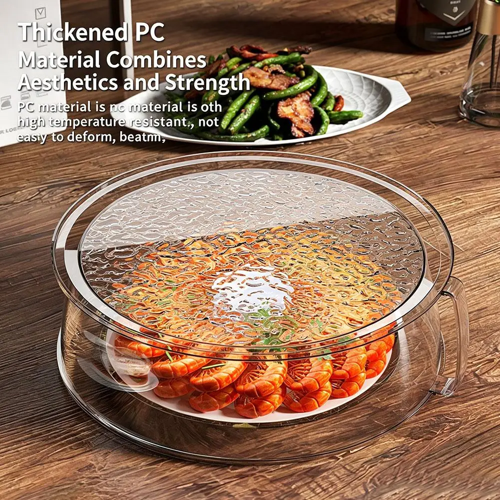 Clear Plastic Microwave Splatter Cover For Food BPA Free Heat Resistant Plate Lid With Handle Kitchen Cooking Tool Guard HOA