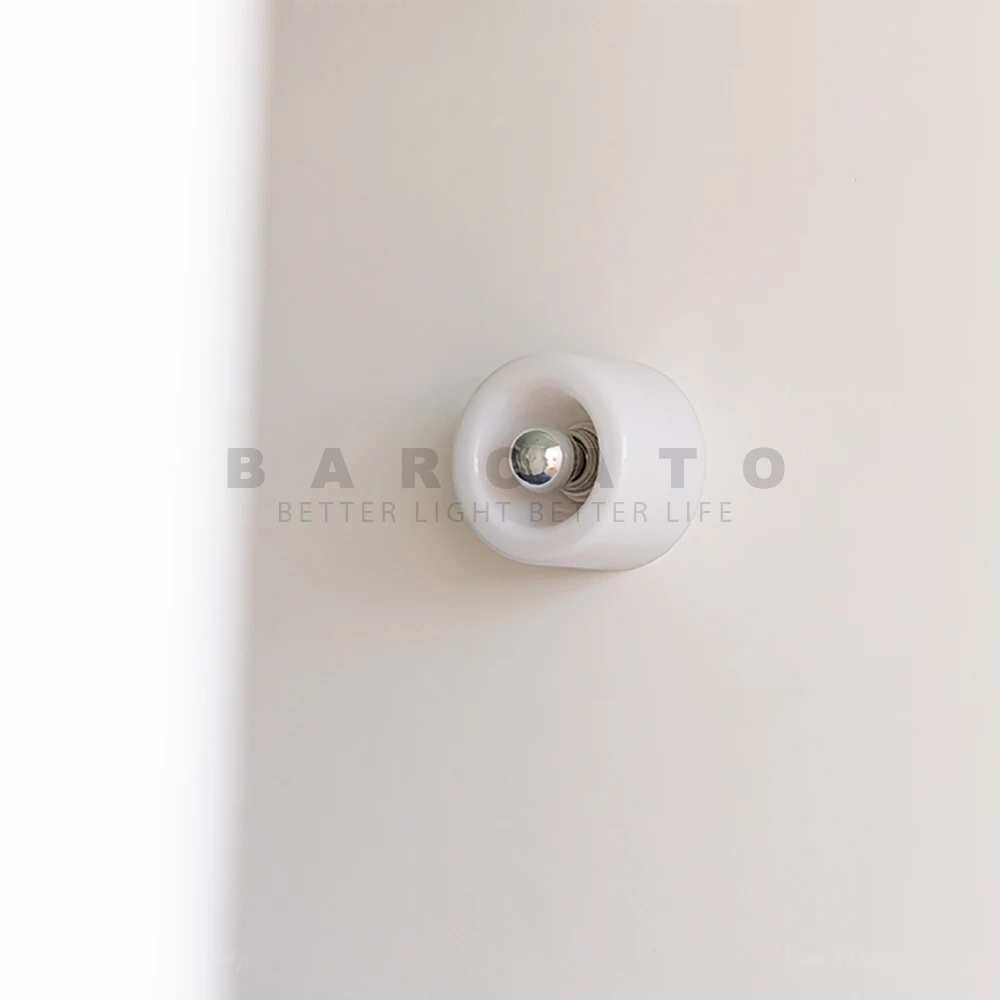New Concealed Base Glass Wall Lamps French Bauhaus White Round LED E27 Wall Lights for Bedside Living Room Bathroom Mirror Dec