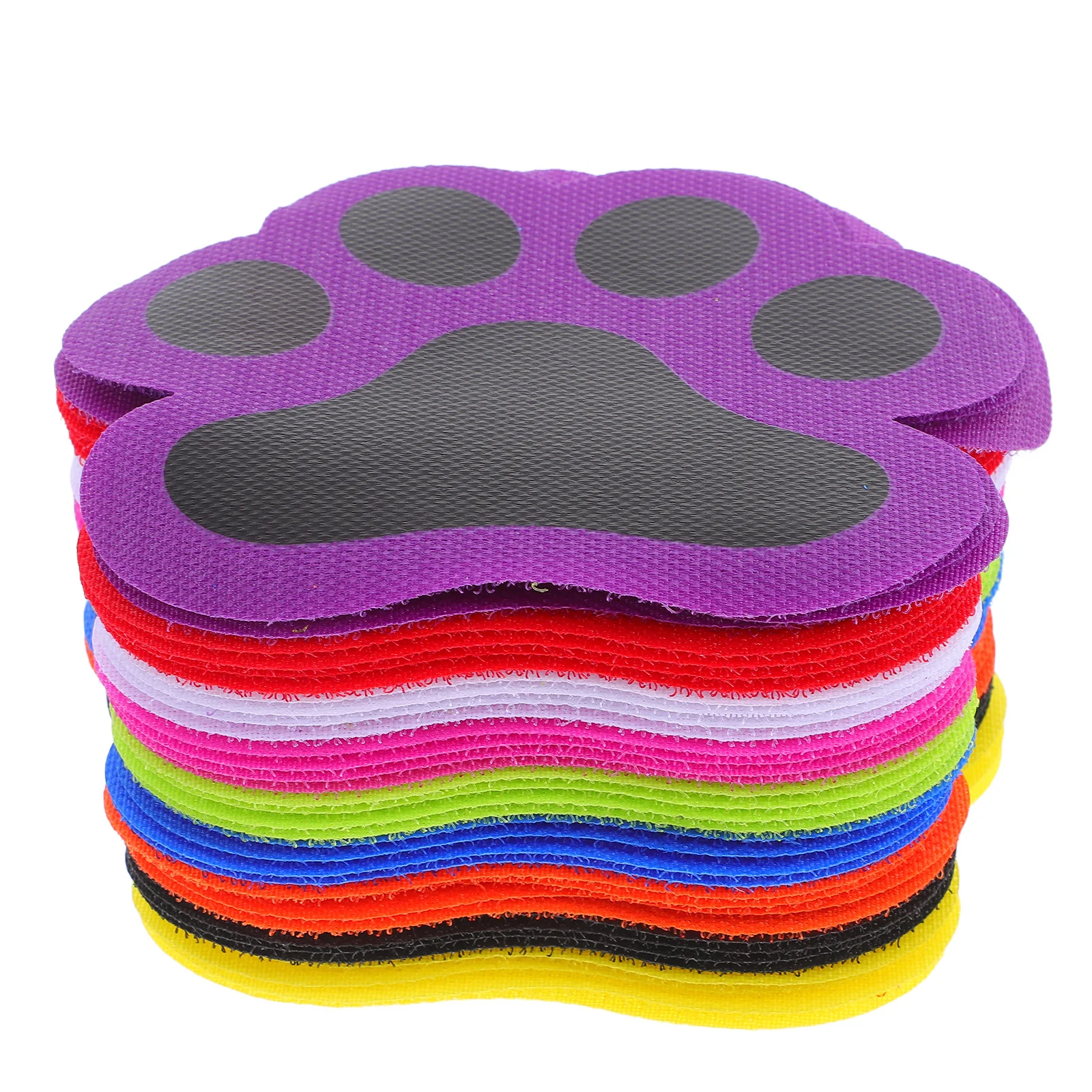 

36pcs Carpet Stickers Marker Dots Circles Classroom Spots Cat Paw Design Reusable Cat Cartoon Sticky Various Colors
