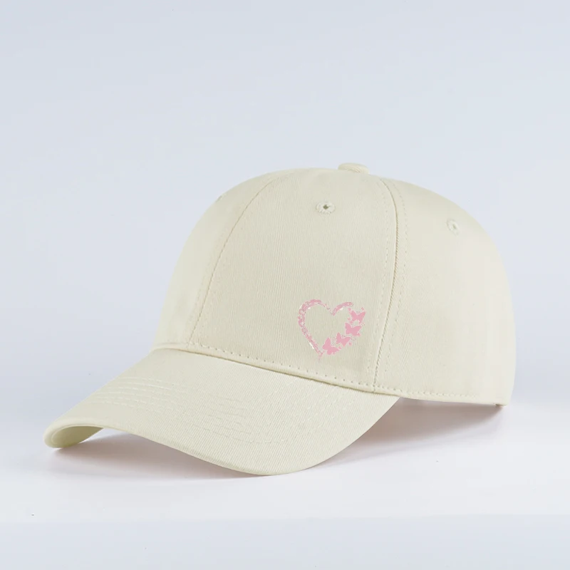 Butterfly Heart Print Baseball Cap Adjustable Unisex Gift For Girlfriend & Romantic Lovers