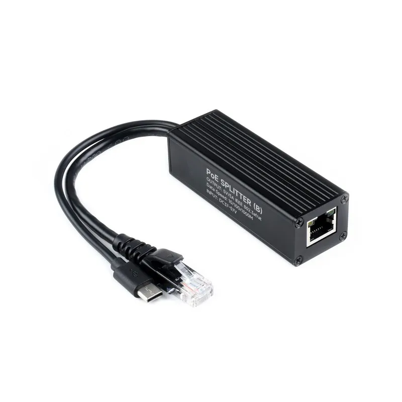 

Industrial Gigabit PoE Splitter, options for 5V 5A Type-C / DC Power Output Port, Onboard MPS Control Chip